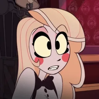 🟡 a54239aa Charlie Morningstar Hazbin Hotel 卡通, 恶魔, 酒店, 金发, 查莉·晨星, 地狱旅馆 telegram sticker