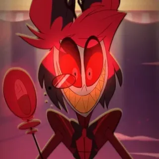 🔴 ca591172 Alastor Hazbin Hotel 卡通, 恶魔, 阿拉斯托, Hazbin Hotel telegram sticker