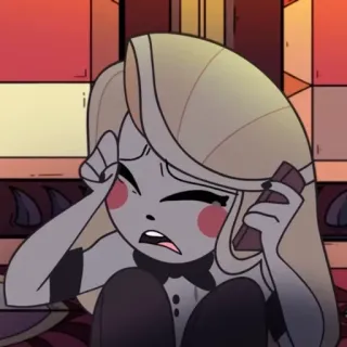 🟡 cc1082bb Charlie Morningstar Hazbin Hotel 卡通, 动漫, Hazbin Hotel, 查莉·晨星, 恶魔, 地狱 telegram sticker