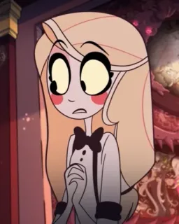 🟡 e20fbba1 Charlie Morningstar Hazbin Hotel Hazbin Hotel, 查莉·晨星, 卡通, 动画, 恶魔, 酒店 telegram sticker