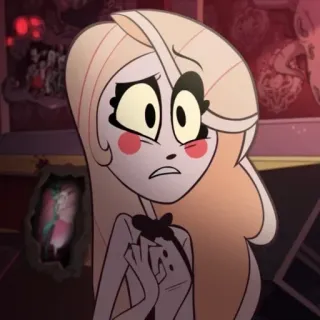 🟡 f4146da6 Charlie Hazbin Hotel 卡通, 动画, 角色, 查莉·晨星, Hazbin Hotel telegram sticker