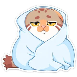 ☹️ 515ece83 고양이, 슬픈, 담요, 귀여운, 동물, 스티커 telegram sticker