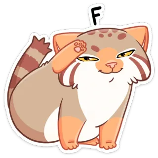 ☺️ 84c26c63 F 고양이, 인사, 동물, 귀여운, 만화, 스티커, 밈 telegram sticker