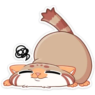 ☺️ ddaf93ea 고양이, 동물, 만화, 스티커, 귀여운, 지친 telegram sticker
