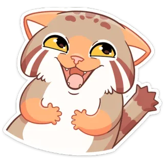 😀 e029d074 고양이, 동물, 행복한, 귀여운, 스티커, 만화 telegram sticker