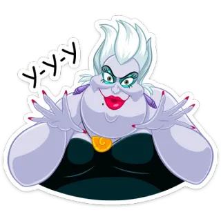 😈 e8f50870 Ursula The Little Mermaid YYYYY Ursula, Disney, Cattivo, La Sirenetta, Cartone animato, Malvagio, Strega del mare whatsapp sticker