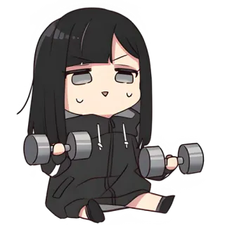 💪 31d573b7 Аниме, Гантель, Упражнение, Милый, Девушка, Тяжелая атлетика telegram sticker