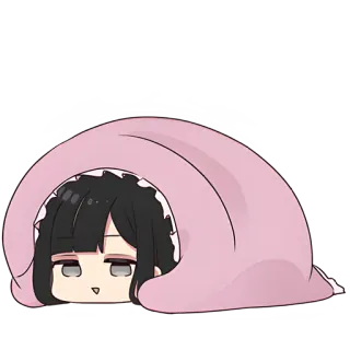 ☺️ 44b518c6 аниме, уставший, сонный, одеяло telegram sticker