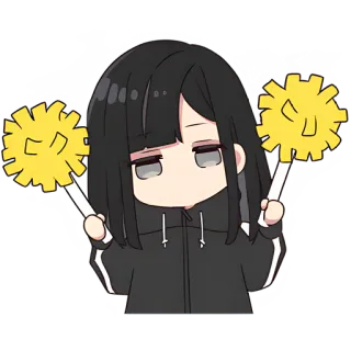 👊 600126d8 Аниме, Девочка, Чиби, Милый, Помпоны telegram sticker