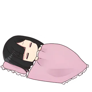 😴 8061066f сон, спящий, милый, аниме, одеяло, подушка telegram sticker