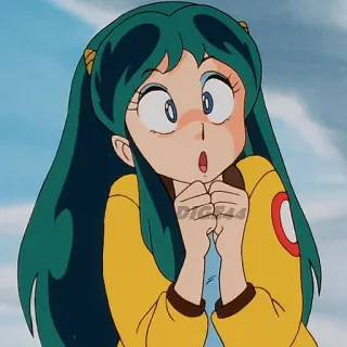 😱 0d47d517 Lum Urusei Yatsura anime, lum, urusei yatsura, cartoon, funny, shocked, surprised telegram sticker