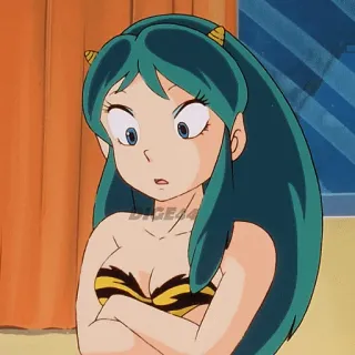 🧐 2e2dad57 Lum Invader Urusei Yatsura anime, Lum, Urusei Yatsura, female, character, retro telegram sticker