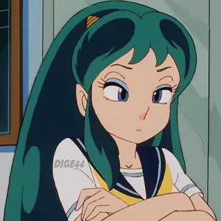 🫡 e125b428 anime girl, green hair, cartoon, character, female telegram sticker