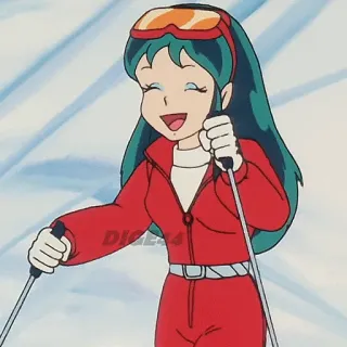 ⛷ f94d3e2b DIGES4 skiing, winter, anime, cartoon, skier, snow, female telegram sticker