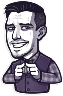 😅 22b901f2 man, sweating, person, cartoon, anxious, scared telegram sticker