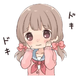 🥡 595daef9 ドキドキ アニメ, マンガ, 女の子, 可愛い, 照れ, ドキドキ telegram sticker