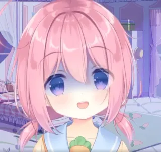 😨 cb16690f anime, cute, girl, pink hair, kawaii, manga telegram sticker