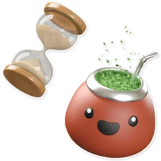⏳ 2e18434e zandloper, mate, yerba mate, thee, drank, traditioneel, cartoon telegram sticker