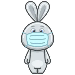 😷 3248d28f rabbit, bunny, animal, mask, covid-19, coronavirus, cartoon, cute telegram sticker