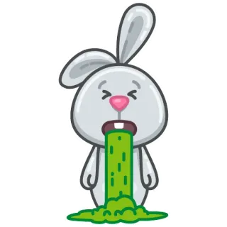 🤮 e8713553 rabbit, bunny, sick, vomit, puke, cartoon, cute telegram sticker
