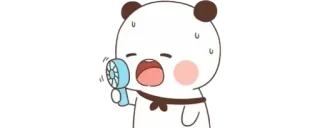 ✨ 2a9078e5 熊猫, 卡通, 粉丝, 流汗 whatsapp sticker