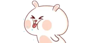 ✨ 313dbbf5 兔子, 可爱, 卡通, 动物, 舌头 whatsapp sticker