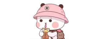 ✨ 3ef2bfb4 な本 卡通, 熊猫, 可爱, 饮料, 卡哇伊 whatsapp sticker