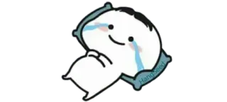 ✨ 78b6b280 Hangseed 枕头, 哭泣, 悲伤, 卡通 whatsapp sticker