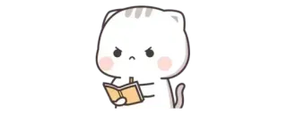 ✨ 7e7b58dc 猫, 学习, 书, 生气 whatsapp sticker