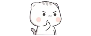 ✨ ef3f2e14 猫, 卡通, 冒犯手势, 中指 whatsapp sticker