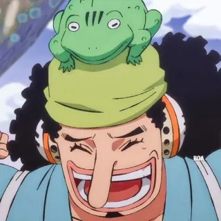 😂 7678e75d Usopp One Piece 动漫, 海贼王, 乌索普, 青蛙, 角色, 贴纸 telegram sticker