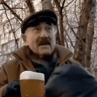 👍 98ee5f99 uomo, birra, bevanda, alcol, anziano telegram sticker