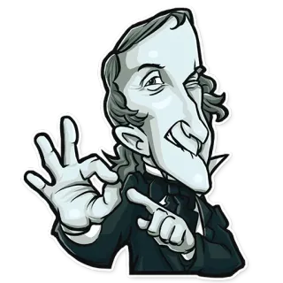 👌 68a4ddd8 卡通, 角色, OK手势, 指向, 男人 telegram sticker