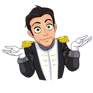 👐 9f049a0d 卡通, 角色, 困惑, 问题, 手势 telegram sticker