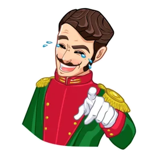 😂 e5f238e0 卡通, 警官, 指, 笑, 讽刺 telegram sticker