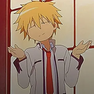 ▪️ 86536328 Anime, Achselzucken, Junge, Krawatte, Verwirrt telegram sticker