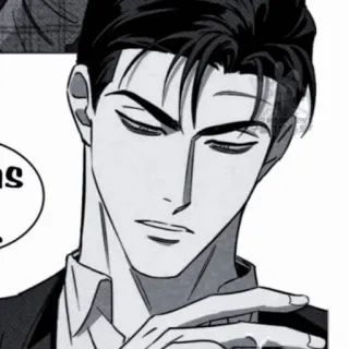 🩸 e1b397e3 s uomo, abito, bianco e nero, serio, illustrazione telegram sticker