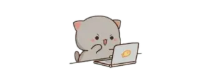 🫖 4d4dd3af gato, computador, anime, adesivo telegram sticker