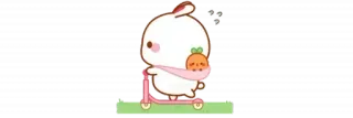 🫖 4e8c6a31 coelho, cenoura, scooter, fofo, kawaii telegram sticker