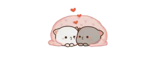 🫖 667f09ee gato, fofo, kawaii, desenho animado, amor, coração, casal telegram sticker
