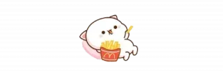🫖 670798ad gato, fofo, batatas fritas, desenho animado, comida, McDonalds telegram sticker