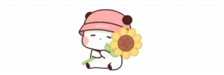 🫖 e479ede2 fofo, desenho animado, urso, flor, girassol, pêssego telegram sticker