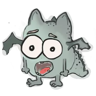 😱 355d28a7 monster, cartoon, süß, illustration, sticker, flügel telegram sticker