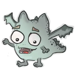🤗 3a9d0f4c Monster, Cartoon, Kreatur, Illustration, Lustig, Süß telegram sticker