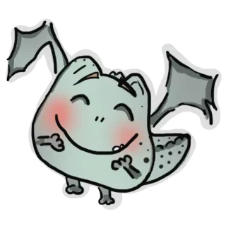 ☺️ 5559e401 Drache, niedlich, Cartoon, fliegend, Fantasy, Illustration telegram sticker