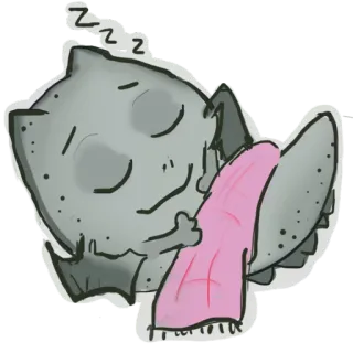 😴 9f9e5b99 schlafend, Monster, süß, Cartoon, verschlafen, Decke telegram sticker