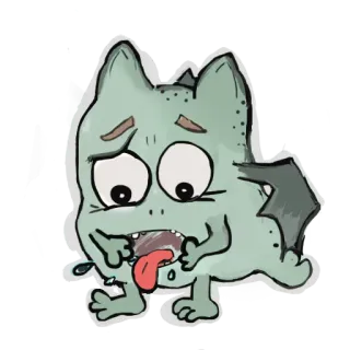 🤢 a027798a monster, cartoon, kreatur, niedlich, aufkleber, fantasie telegram sticker
