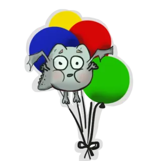 🎈 a7608df3 Drache, Luftballons, süß, Cartoon, fliegend, skurril, Illustration telegram sticker