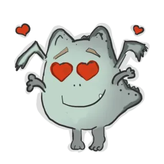 😍 aac65caf Monster, Cartoon, Herzen, Liebe, Süß, Zuneigung telegram sticker
