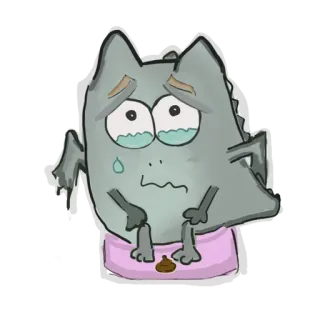 😢 b8377999 Drache, weinen, traurig, Toilette, Cartoon, Tier, Kacka telegram sticker